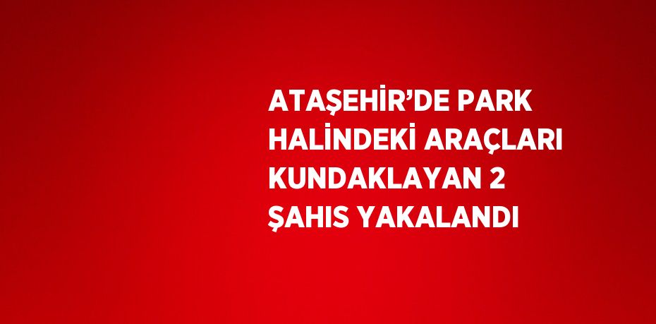 ATAŞEHİR’DE PARK HALİNDEKİ ARAÇLARI KUNDAKLAYAN 2 ŞAHIS YAKALANDI