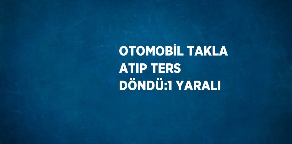 OTOMOBİL TAKLA ATIP TERS DÖNDÜ:1 YARALI