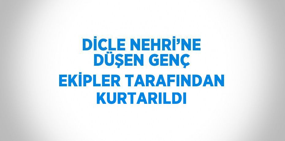 DİCLE NEHRİ’NE DÜŞEN GENÇ EKİPLER TARAFINDAN KURTARILDI