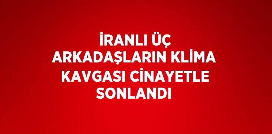 İRANLI ÜÇ ARKADAŞLARIN KLİMA KAVGASI CİNAYETLE SONLANDI