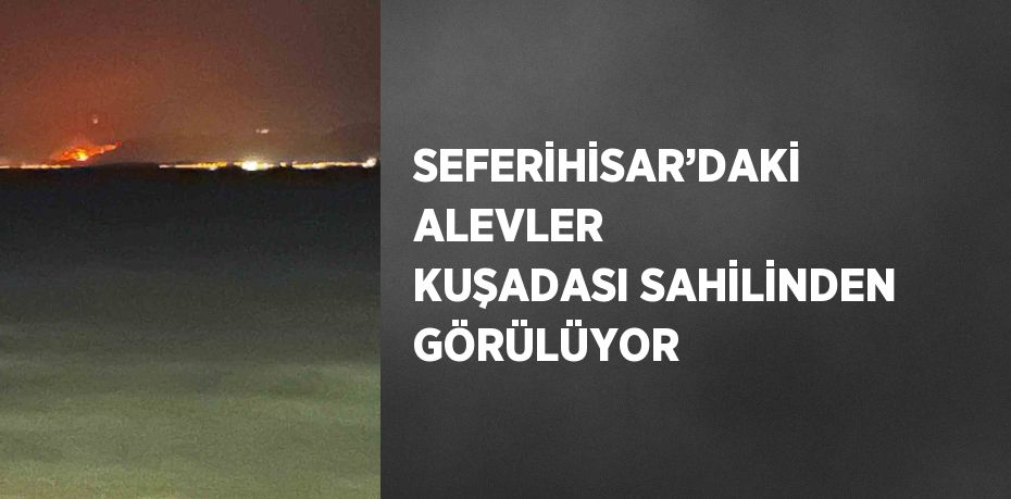 SEFERİHİSAR’DAKİ ALEVLER KUŞADASI SAHİLİNDEN GÖRÜLÜYOR