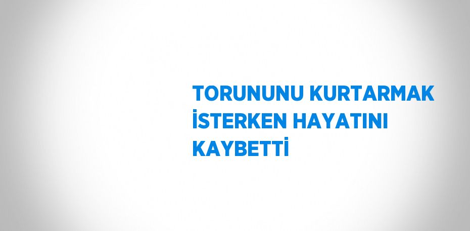 TORUNUNU KURTARMAK İSTERKEN HAYATINI KAYBETTİ