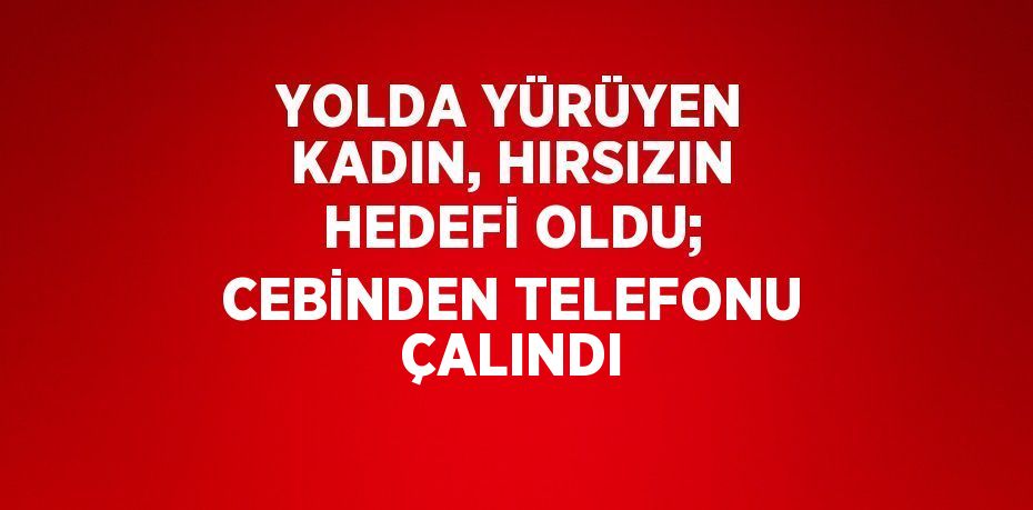 YOLDA YÜRÜYEN KADIN, HIRSIZIN HEDEFİ OLDU; CEBİNDEN TELEFONU ÇALINDI
