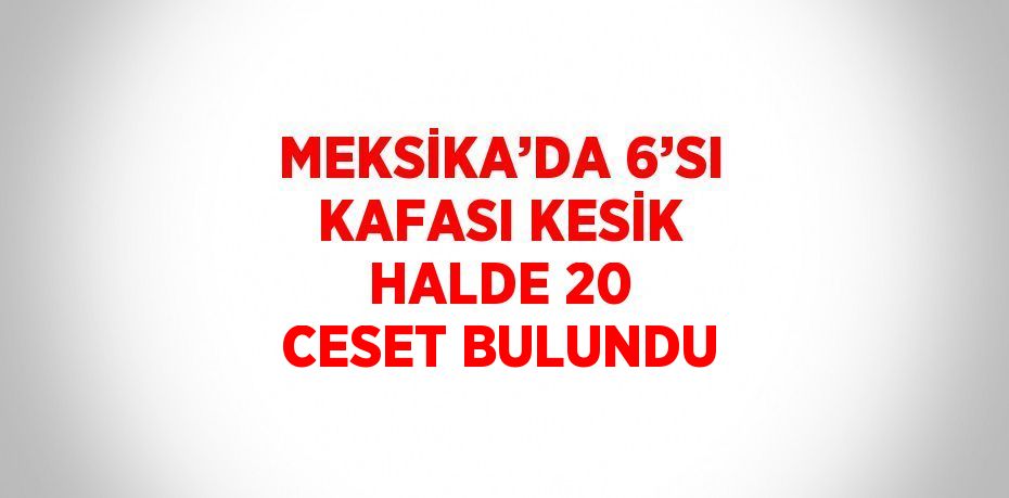 MEKSİKA’DA 6’SI KAFASI KESİK HALDE 20 CESET BULUNDU