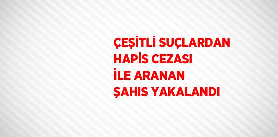 ÇEŞİTLİ SUÇLARDAN HAPİS CEZASI İLE ARANAN ŞAHIS YAKALANDI