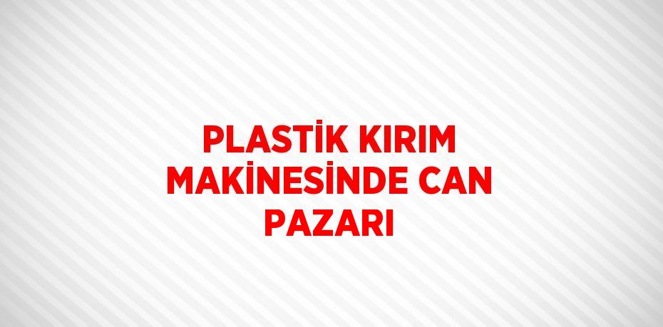 PLASTİK KIRIM MAKİNESİNDE CAN PAZARI