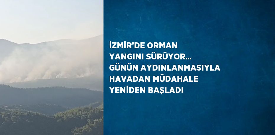 İZMİR’DE ORMAN YANGINI SÜRÜYOR... GÜNÜN AYDINLANMASIYLA HAVADAN MÜDAHALE YENİDEN BAŞLADI