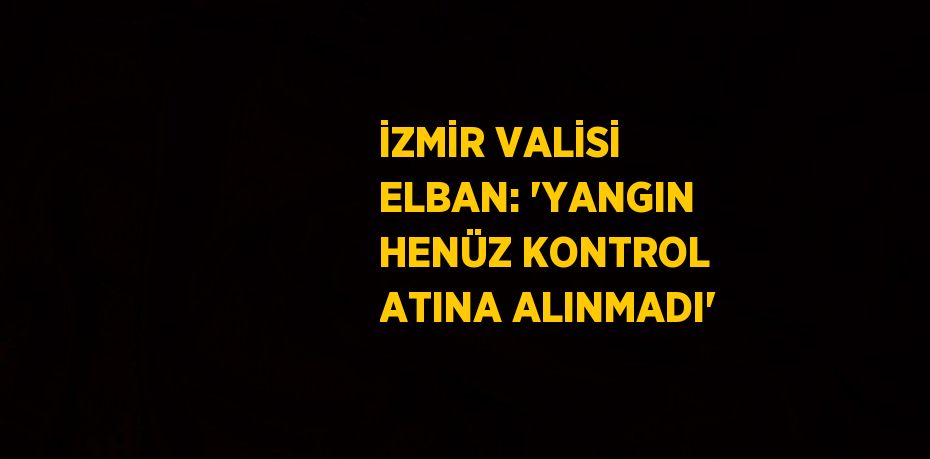 İZMİR VALİSİ ELBAN: 'YANGIN HENÜZ KONTROL ATINA ALINMADI'