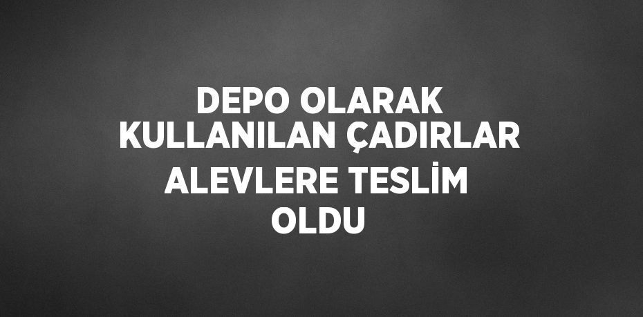 DEPO OLARAK KULLANILAN ÇADIRLAR ALEVLERE TESLİM OLDU