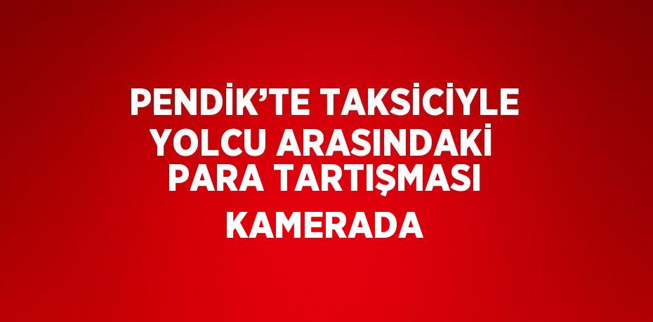 PENDİK’TE TAKSİCİYLE YOLCU ARASINDAKİ PARA TARTIŞMASI KAMERADA