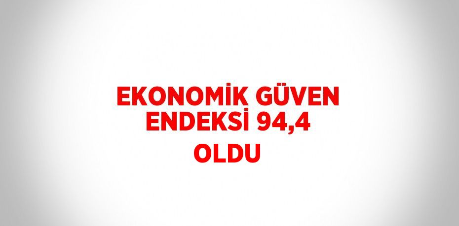 EKONOMİK GÜVEN ENDEKSİ 94,4 OLDU