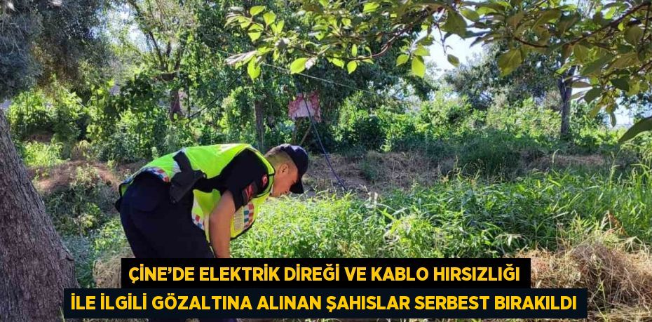 ÇİNE’DE ELEKTRİK DİREĞİ VE KABLO HIRSIZLIĞI İLE İLGİLİ GÖZALTINA ALINAN ŞAHISLAR SERBEST BIRAKILDI