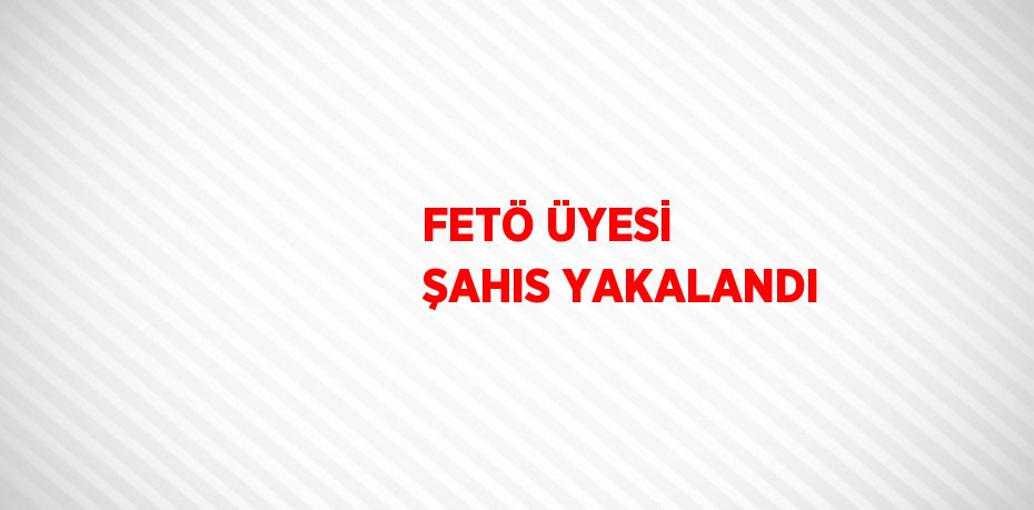 FETÖ ÜYESİ ŞAHIS YAKALANDI