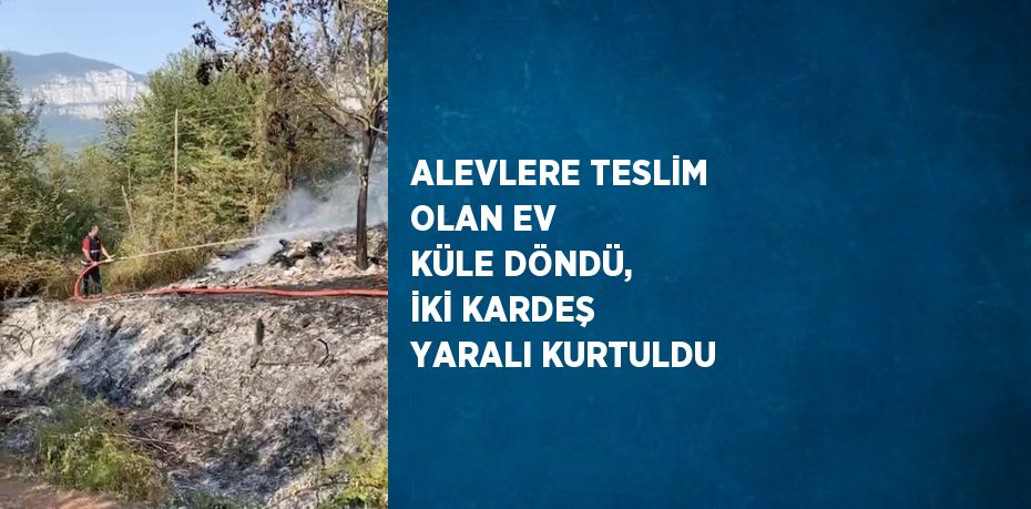 ALEVLERE TESLİM OLAN EV KÜLE DÖNDÜ, İKİ KARDEŞ YARALI KURTULDU