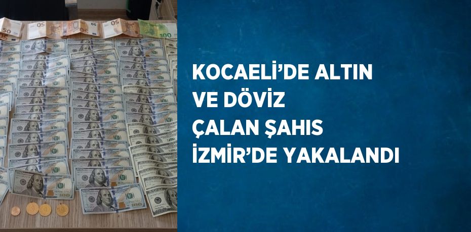 KOCAELİ’DE ALTIN VE DÖVİZ ÇALAN ŞAHIS İZMİR’DE YAKALANDI