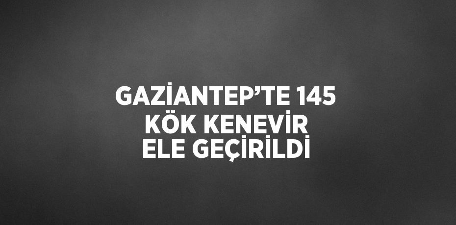 GAZİANTEP’TE 145 KÖK KENEVİR ELE GEÇİRİLDİ