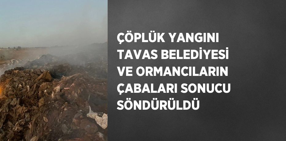 ÇÖPLÜK YANGINI TAVAS BELEDİYESİ VE ORMANCILARIN ÇABALARI SONUCU SÖNDÜRÜLDÜ