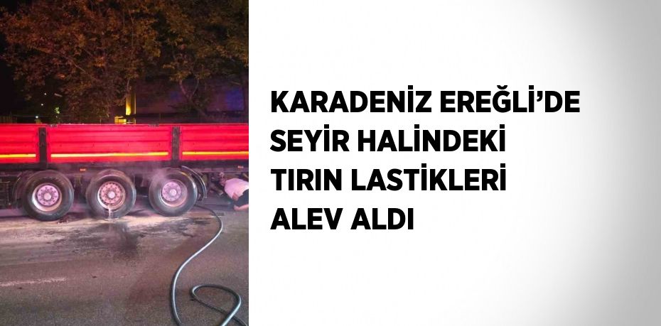 KARADENİZ EREĞLİ’DE SEYİR HALİNDEKİ TIRIN LASTİKLERİ ALEV ALDI