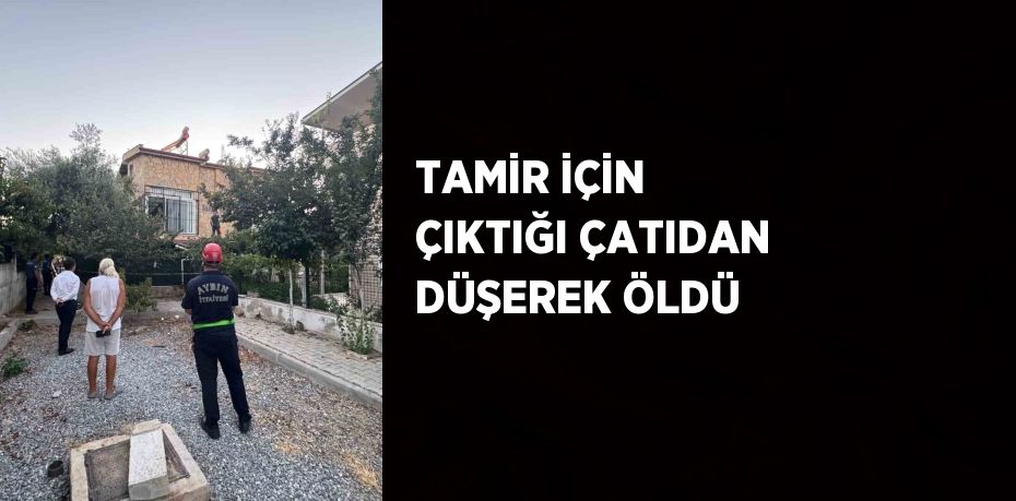 TAMİR İÇİN ÇIKTIĞI ÇATIDAN DÜŞEREK ÖLDÜ