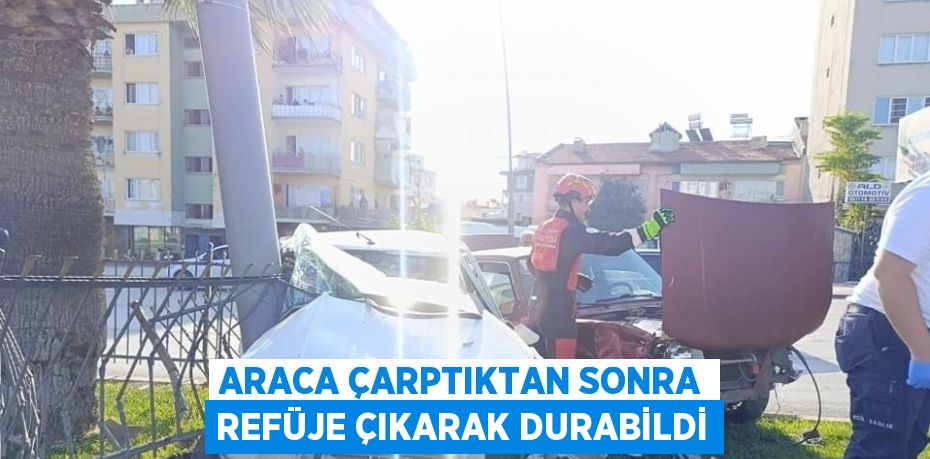 ARACA ÇARPTIKTAN SONRA REFÜJE ÇIKARAK DURABİLDİ