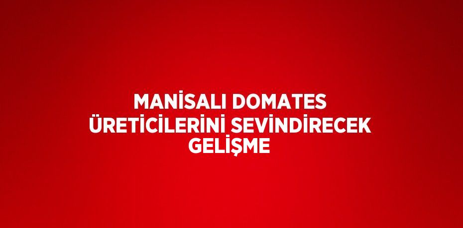 MANİSALI DOMATES ÜRETİCİLERİNİ SEVİNDİRECEK GELİŞME