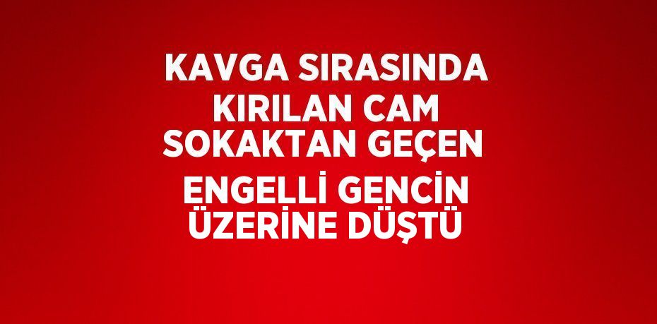 KAVGA SIRASINDA KIRILAN CAM SOKAKTAN GEÇEN ENGELLİ GENCİN ÜZERİNE DÜŞTÜ