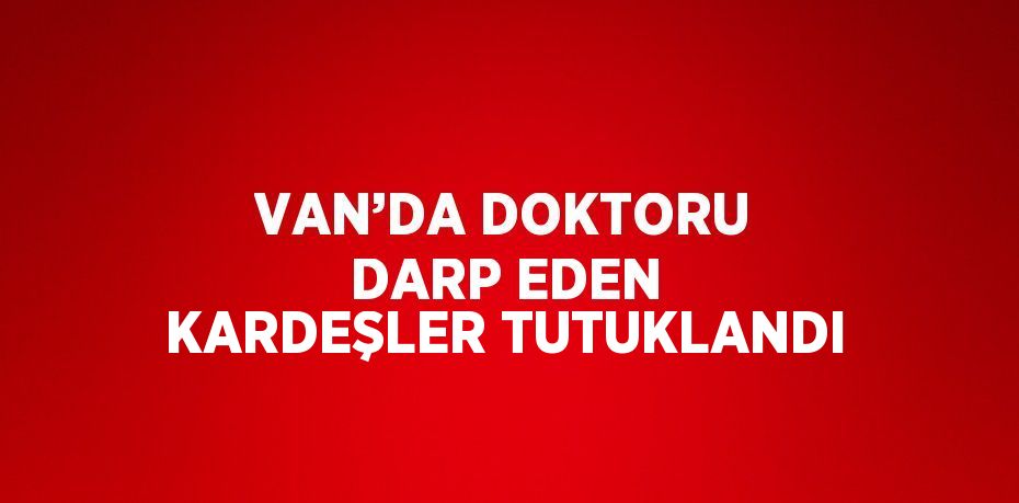 VAN’DA DOKTORU DARP EDEN KARDEŞLER TUTUKLANDI