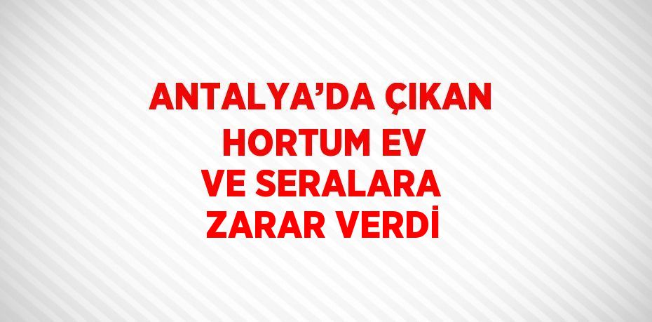 ANTALYA’DA ÇIKAN HORTUM EV VE SERALARA ZARAR VERDİ