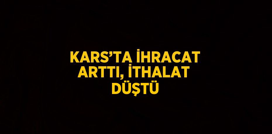 KARS’TA İHRACAT ARTTI, İTHALAT DÜŞTÜ