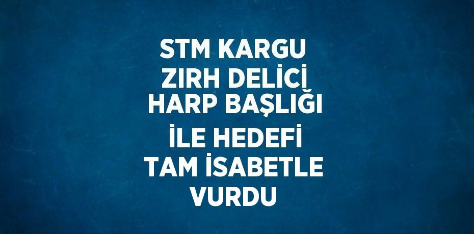 STM KARGU ZIRH DELİCİ HARP BAŞLIĞI İLE HEDEFİ TAM İSABETLE VURDU