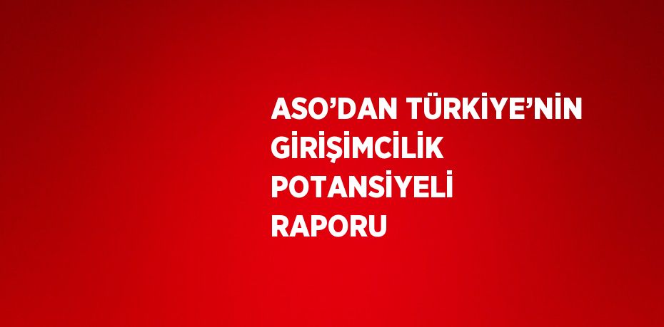 ASO’DAN TÜRKİYE’NİN GİRİŞİMCİLİK POTANSİYELİ RAPORU