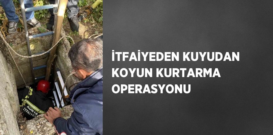 İTFAİYEDEN KUYUDAN KOYUN KURTARMA OPERASYONU