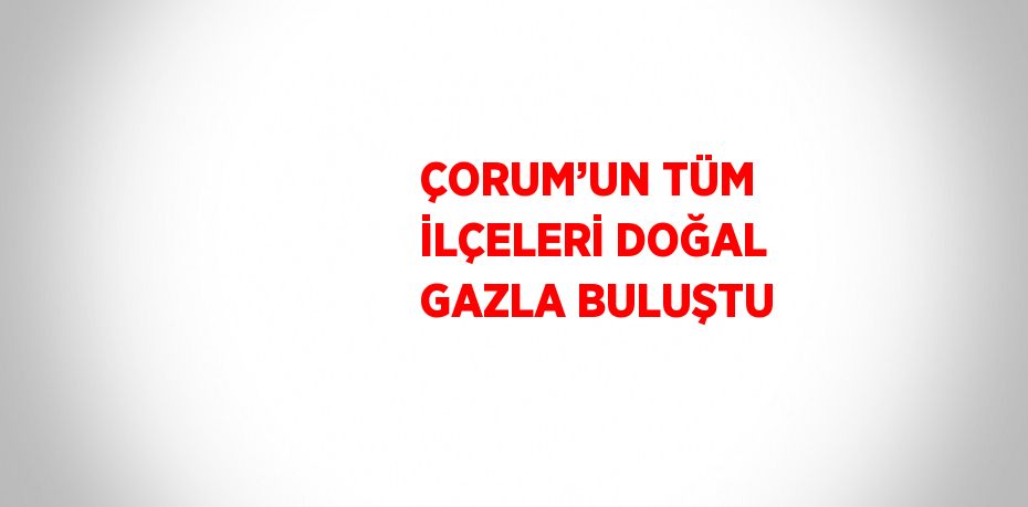 ÇORUM’UN TÜM İLÇELERİ DOĞAL GAZLA BULUŞTU