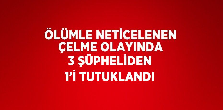 ÖLÜMLE NETİCELENEN ÇELME OLAYINDA 3 ŞÜPHELİDEN 1’İ TUTUKLANDI