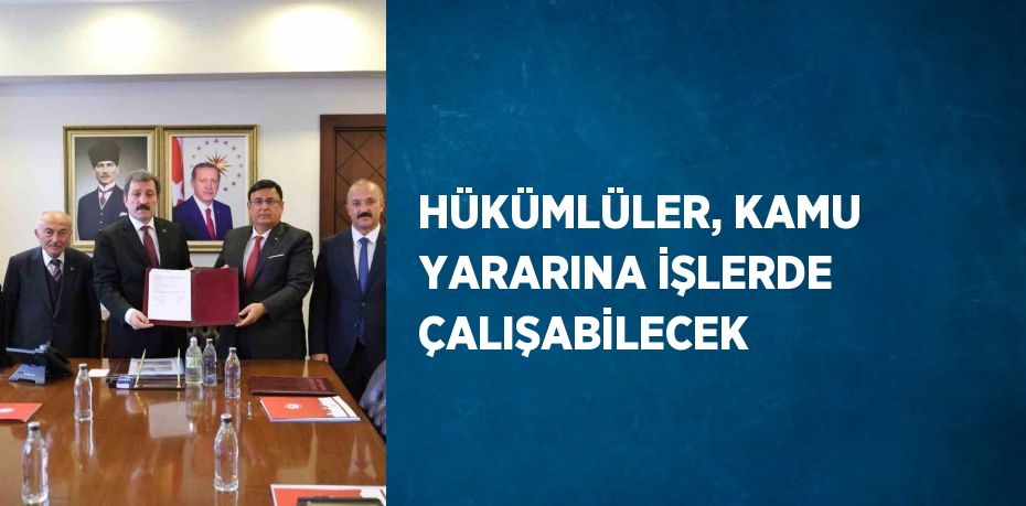 HÜKÜMLÜLER, KAMU YARARINA İŞLERDE ÇALIŞABİLECEK