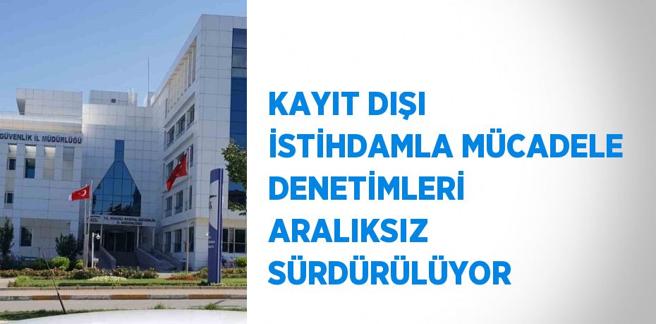 KAYIT DIŞI İSTİHDAMLA MÜCADELE DENETİMLERİ ARALIKSIZ SÜRDÜRÜLÜYOR