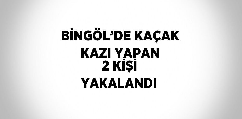 BİNGÖL’DE KAÇAK KAZI YAPAN 2 KİŞİ YAKALANDI