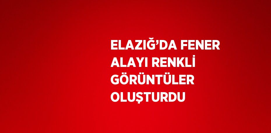 ELAZIĞ’DA FENER ALAYI RENKLİ GÖRÜNTÜLER OLUŞTURDU