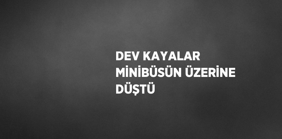 DEV KAYALAR MİNİBÜSÜN ÜZERİNE DÜŞTÜ