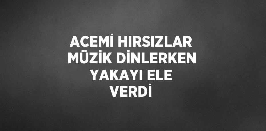 ACEMİ HIRSIZLAR MÜZİK DİNLERKEN YAKAYI ELE VERDİ