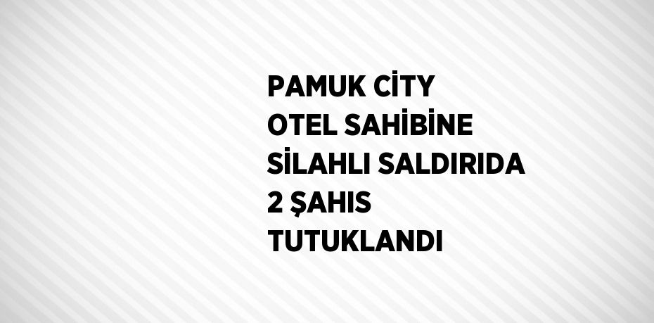 PAMUK CİTY OTEL SAHİBİNE SİLAHLI SALDIRIDA 2 ŞAHIS TUTUKLANDI