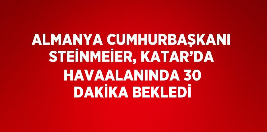 ALMANYA CUMHURBAŞKANI STEİNMEİER, KATAR’DA HAVAALANINDA 30 DAKİKA BEKLEDİ