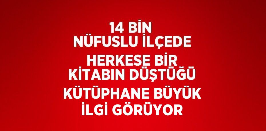 14 BİN NÜFUSLU İLÇEDE HERKESE BİR KİTABIN DÜŞTÜĞÜ KÜTÜPHANE BÜYÜK İLGİ GÖRÜYOR