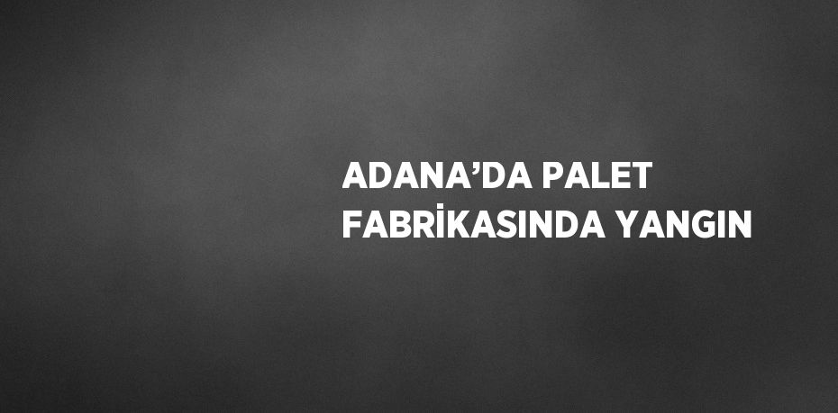 ADANA’DA PALET FABRİKASINDA YANGIN