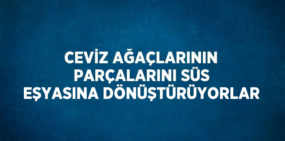 CEVİZ AĞAÇLARININ PARÇALARINI SÜS EŞYASINA DÖNÜŞTÜRÜYORLAR