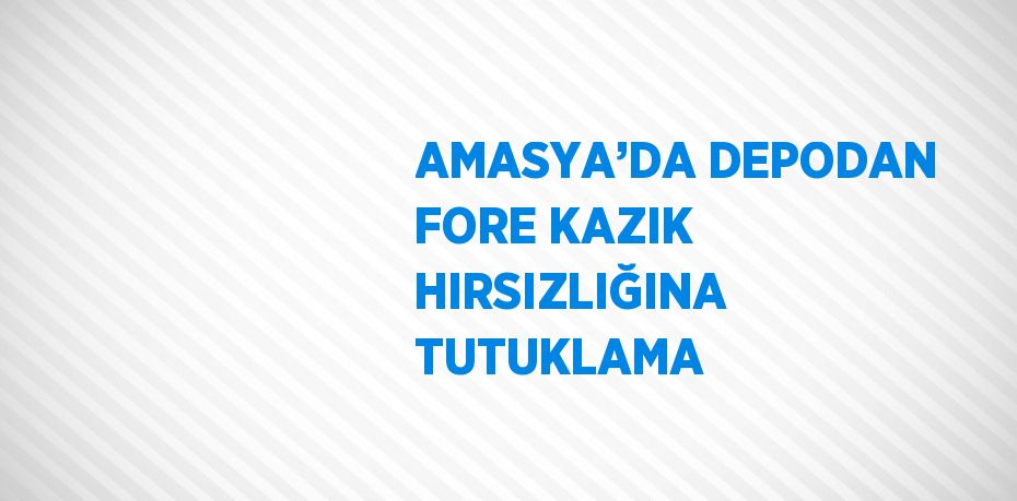 AMASYA’DA DEPODAN FORE KAZIK HIRSIZLIĞINA TUTUKLAMA