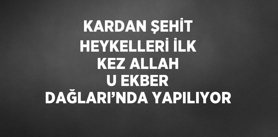 KARDAN ŞEHİT HEYKELLERİ İLK KEZ ALLAH U EKBER DAĞLARI’NDA YAPILIYOR