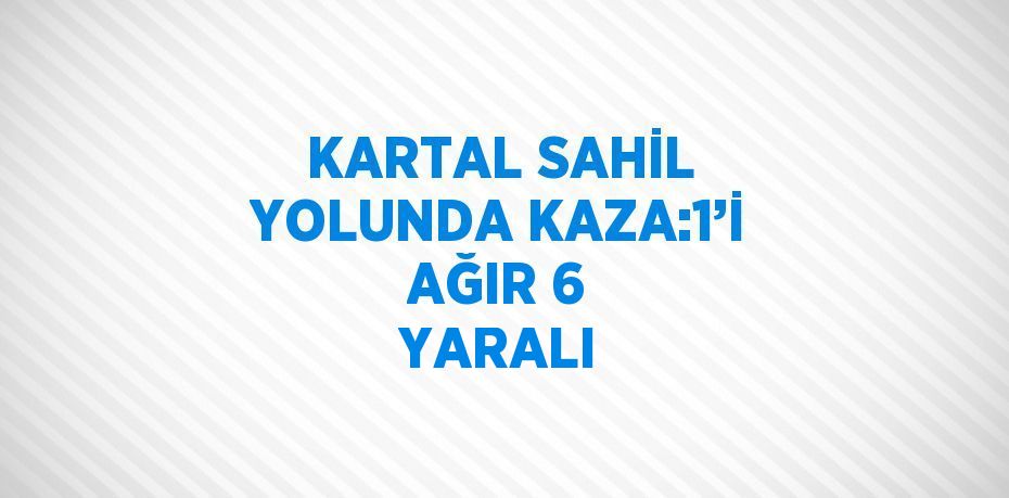 KARTAL SAHİL YOLUNDA KAZA:1’İ AĞIR 6 YARALI