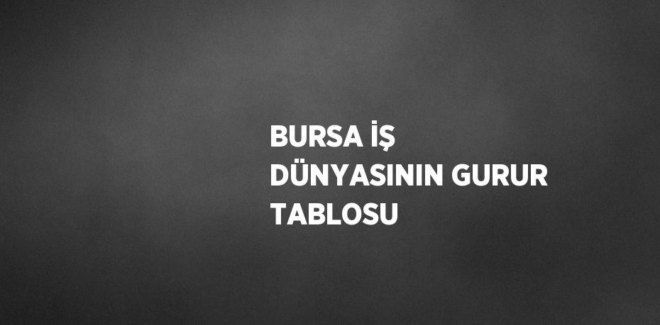 BURSA İŞ DÜNYASININ GURUR TABLOSU