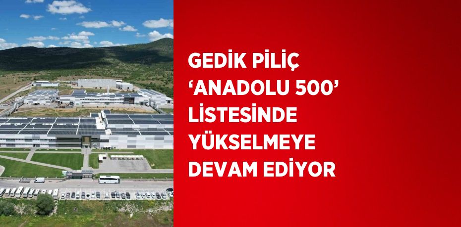 GEDİK PİLİÇ ‘ANADOLU 500’ LİSTESİNDE YÜKSELMEYE DEVAM EDİYOR